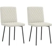 vidaXL Esszimmerstühle 2 Stk. Creme Samt