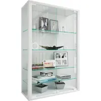 VCM Wandregal "Wandvitrine Hängevitrine Glasvitrine Glas Udina L", weiß, B:60cm T:25cm, Regale, Wandregal