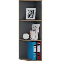 VCM Bücherregal "Elegantes Holzregal Eckregal Regal Salia 3fach", schwarz (anthrazit), B:33cm T:33cm, Regale, Bücherregal