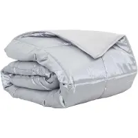 vidaXL Sommerdecke Silber 220 x 240 cm Satin und Mikrofaser