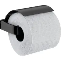 Emco loft Toilettenpapierhalter mit Deckel, 050013300, Farbe: Schwarz