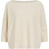 Vila "VIMALU BOATNECK 3/4 SLEEVE KNIT TOP-NOOS" Materialmix, loose fit