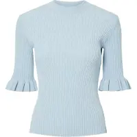 Y.A.S Y.a.s. Damen Tops & T-Shirts Yasmikla Ss Knit Top - Lichtblauw - Größe XL