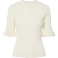 Y.A.S. Damen Tops & T-Shirts Yasmikla Ss Knit Top - Gebroken Wit - Größe L