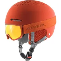 Alpina Skihelm Zupo Set +Scarabeo Jr Kinder Pumpkin Orange Matt-48 - 52 cm