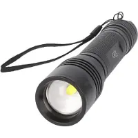 Arcas 18W Zoom LED Hochleistungstaschenlampe für 6 Stück Mignon AA, mit Schiebefokus zum Zoomen