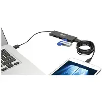 Eaton Tripp Lite U360-004-SLIM Ultraflache tragbare USB 3.x (5 Gbps) Nabe mit 4 Ports, USB 3.2 Gen 1 (3.1 Gen 1) Type-A, USB 2.0, USB 3.2 Gen 1 (3.1 Gen 1) Type-A, 5000 Mbit/s, Schwarz, China, RoHS