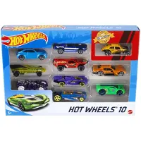 Hot Wheels Spielzeug-Auto "Set mit 10 Fahrzeugen", bunt, Spielzeugfahrzeuge, Kinder, Kunststoff, Spielzeug-Auto, im Maßstab 1:64, Variante nicht wählbar