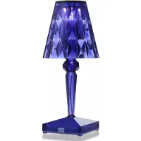 Kartell LED-Tischleuchte Battery blau, Designer Ferruccio Laviani, 13x22x13 cm