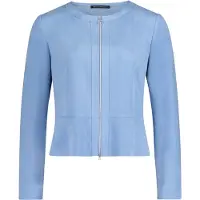 Betty Barclay Kurzblazer "Kurzblazer mit Reißverschluss", Damen, Gr. 44, blau (azurine), Obermaterial: 92% Polyester PES. 8% Elasthan EL., Blazer Kurzblazer