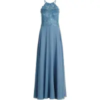Vera Mont Abendkleid "Abendkleid rückenfrei", Damen, Gr. 32, EURO, blau (smoky lavender), Obermaterial: 100% Polyester PES., Kleider Abendkleid