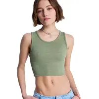 Roxy Crop-Top "Good Keepsake", Damen, Gr. M, olivgrün, Obermaterial:97% Polyester, 3% Elasthan., Tops Crop-Top