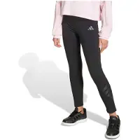 Adidas Leggings SPORTSWEAR "JG FI 3S LEG", Mädchen, Gr. 128, N-Gr, schwarz (schwarz, schwarz,), Obermaterial: 93% Baumwolle, 7% Elasthan, 7/8-Länge, Hosen Leggings