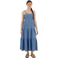 Pepe Jeans für Damen. PL953483 Edith Kleid blau (S), Lässig, Ärmellos / Hosenträger, Lyocell, Nachhaltig