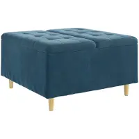 vidaXL Ottoman mit Stauraum Blau 80 x 80 x 45 cm Samt