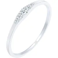 Elli DIAMONDS Ringe - Ring Verlobungsring Diamant (0.07 ct) Bridal 925 S - Gr. 54 MM - in Silber - für Damen