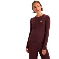 Roxy Trainingstop "Rise & Vibe New Rib", Damen, Gr. L, braun (huckleberry), Obermaterial: 51% Viskose, 29% Polyester, 16% Nylon, 4% Elasthan., Tops Trainingstop