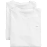 Gant für Herren. 900012008 2er-Set weiße T-Shirts mit Rundhalsausschnitt (M), Lässig, Baumwolle, Kurzarm