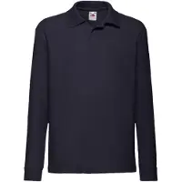 Fruit Of The Loom - Poloshirt für Kinder Langärmlig RW9827 (128) (Marineblau)