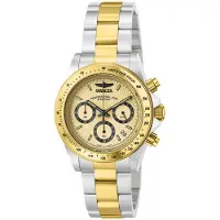 Invicta Speedway 14930 Herrenuhr - Quarzwerk - Edelstahl mit goldenem Zifferblatt - 39 mm