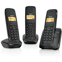 Gigaset A170 Trio, Analoges/DECT-Telefon, Kabelloses Mobilteil, 50 Eintragungen, Anrufer-Identifikation, Schwarz