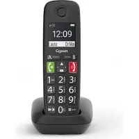 Gigaset E290 Schnurloses Festnetztelefon, Schwarz, mit 2"-Display und Freisprechfunktion