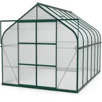 Vitavia Gewächshaus "Dione 9900", grün (smaragdgrün), B:263,5cm H:254,5cm T:383cm, Gewächshäuser, Gewächshaus, Alu-Profile, Fundamentrahmen, 4 mm Hohlkammerplatten