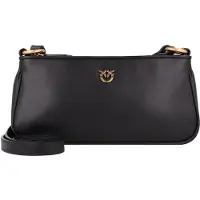 Pinko Umhängetasche Half Moon Horizontal Mini Vite Black + Antique Gold schwarz