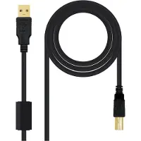 Nanocable 10.01.1205, 5 m, USB A, USB B, USB 2.0, Männlich/Männlich, Schwarz