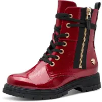 Marco Tozzi By Gmk Schnürboots Blockabsatz, Schnürboots mit Zierreißverschluss