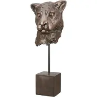 Casablanca by Gilde Dekofigur "Leopard Antique", braun (bronzefarben), B:19,5cm H:46cm T:19,5cm, Kunstharz, Dekofiguren, Dekofigur