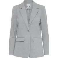 Ichi Blusenblazer "Damen Blazer IHKATE", Damen, Gr. XL, grau (grau melange), Obermaterial: 74% Polyester PES. 22% Viskose CV. 4% Elasthan EL., Blazer Blusenblazer