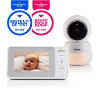 Alecto DVM2043 Video-Babyphone mit Kamera 4,3 Zoll Farbdisplay schwenkbar Weiß