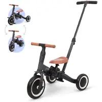 Zesso Billy 4-in-1 Kinderfahrrad mit Schiebestange Gio Grau