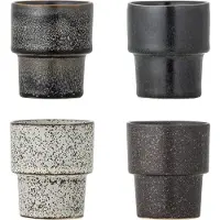 Bloomingville Ewan, Set, 0,75 l, Tasse, Espresso, Braun, Steingut