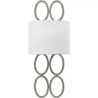 Hinkley/ Fredrick Ramond Wandleuchte, 2-Flammig, Leinen weiß, Stahl, H 51,5 cm