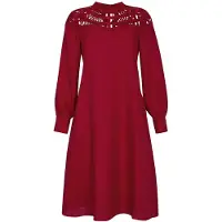 MADELEINE Sommerkleid "Spitzenkleid Sommerkleid aus Naturgarn und Spitze", Damen, Gr. 44, N-Gr, rot, Obermaterial: 100% Leinen LI., Modern, Kleider Sommerkleid, Aufwendige Detailverarbeitung