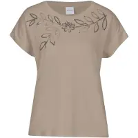 MADELEINE Kurzarmshirt "Blusenshirt Elegantes T-Shirt mit Glanzeffekten", Damen, Gr. 42, beige (berber), Obermaterial: 92% Viskose CV. 8% Elasthan EL., Modern, schmal, Shirts Kurzarmshirt, Pailetten