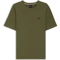 BOSS Pyjamaoberteil "Waffle T-Shirt", Herren, Gr. XXL, grün (open grün 350), Obermaterial: 60% Baumwolle, 40% Polyester, regular fit, Rundhals, Shirts Pyjamaoberteil