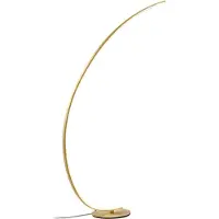 Gea Luce IOLE P/T Stehleuchte – Gestell aus gebürstetem Aluminium in Goldoptik, 30 W, 1100 lm, 3000 K LED, integrierte Dimmfunktion per Knopfdruck – Minimalistisches Design (Gealuce)