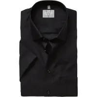 MARVELIS Kurzarmhemd , Herren, Gr. 38, N-Gr, schwarz, Web, Obermaterial: 100% Baumwolle, unifarben, comfort fit normal, Hemden Kurzarmhemd, Businesshemd, New-Kentkragen, comfort fit