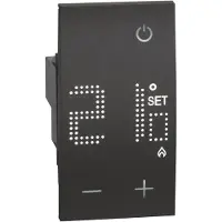 Legrand KG4441 LivingNow 2-moduliger Thermostat mit Display in der Farbausführung Black