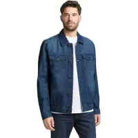 Tom Tailor Jeansjacke , Herren, Gr. M, blau (schwarz stone bright blau denim), Denim/Jeans, Obermaterial: 100% Baumwolle, unifarben, regular fit normal, Manschette, Jacken Jeansjacke, mit Taschen