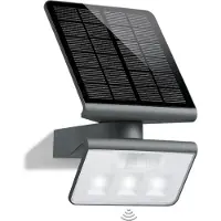 Steinel XSolar L-S, Wandbeleuchtung für den Außenbereich, Anthrazit, Kunststoff, IP44, Eingang, Fassade, Pfad, II