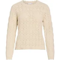 Vila Rundhalspullover "VILOWEN L/S POINTELLE KNIT TOP/PB"