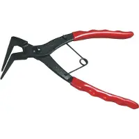 SW-Stahl 41420L Bremssattel-Sprengringzange 180 mm I Sprengringzange gebogen I Zange für Sprengringe an Bremssattel und Getriebe I Sicherungsringzange mit Tauchbeschichtung