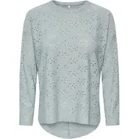 ONLY Langarmshirt "ONLSMILLA LIFE L/S TOP JRS", Damen, Gr. L, abyss, Jersey, Obermaterial: 95% Polyester, 5% Elasthan, unifarben, loose fit Po-bedeckend, Rundhals, Shirts Langarmshirt