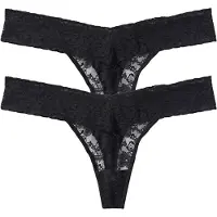 Bonprix String Packung, 2 Stk. modischer Stil, Allover Spitze, Spitzenband entlang der Taille