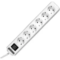 REV 00125101, 1,4 m, Drinnen, 1,5 mm², Weiß, 6 AC-Ausgänge, 230 V