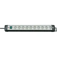 Brennenstuhl Premium-Line Steckdosenleiste 10-fach schwarz/lichtgrau 3m H05VV-F 3G1,5, 1951500100